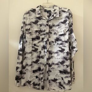 INC International Concepts  PURPLE clouds  Pattern Shirt